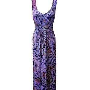 Purple Patterned Mini Dress